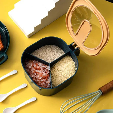 (Pack of 2) High Quality 4 In 1 Partition Kitchen Seasoning Spice Box For Kitchen