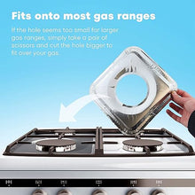 Load image into Gallery viewer, PACK OF 10 ALUMINUM FOIL SQUARE GAS STOVE BURNER COVERS