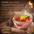 Double Layer Fruit Vegetable Washing Bowl Household Kitchen Sink Rotatable Drainer for Home and Kitchen