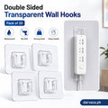 (Pack of 20) Double Sided Transparent Waterproof Self Adhesive Wall Hooks For Storage Organizer