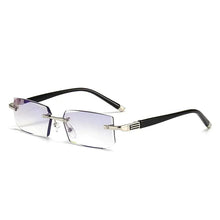 Load image into Gallery viewer, Hd daimond cut New Metal rimless anti blue reading glasses trimmed glasses