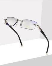 Load image into Gallery viewer, Hd daimond cut New Metal rimless anti blue reading glasses trimmed glasses