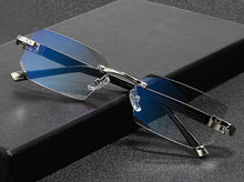Load image into Gallery viewer, Hd daimond cut New Metal rimless anti blue reading glasses trimmed glasses
