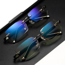 Load image into Gallery viewer, Hd daimond cut New Metal rimless anti blue reading glasses trimmed glasses