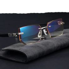 Load image into Gallery viewer, Hd daimond cut New Metal rimless anti blue reading glasses trimmed glasses