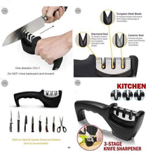 Load image into Gallery viewer, 3 in 1 Professional Knife Sharpener, 3 Stage Knife Sharpner Original Premium Polish Blades Slip Resistance
