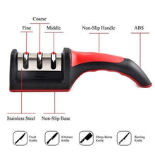 Load image into Gallery viewer, 3 in 1 Professional Knife Sharpener, 3 Stage Knife Sharpner Original Premium Polish Blades Slip Resistance