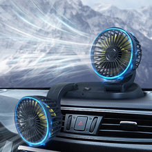 Load image into Gallery viewer, Dual Head Car Fan 2 speed Adjustment Car Cooling Fan Strong Wind Cooling Fan