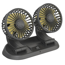 Load image into Gallery viewer, Dual Head Car Fan 2 speed Adjustment Car Cooling Fan Strong Wind Cooling Fan