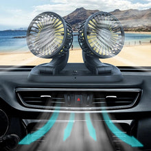 Load image into Gallery viewer, Dual Head Car Fan 2 speed Adjustment Car Cooling Fan Strong Wind Cooling Fan