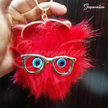 Load image into Gallery viewer, Cat Face with Glasses Keychain