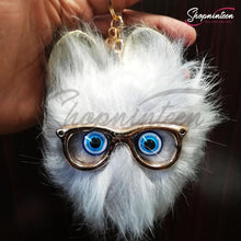 Load image into Gallery viewer, Cat Face with Glasses Keychain