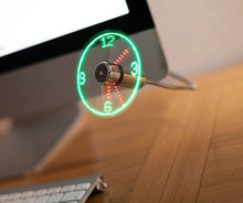 Load image into Gallery viewer, USB LED CLOCK FAN WITH TEMPERATURE