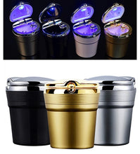 Load image into Gallery viewer, Universal Car Ashtray With Led Lights With Cover Creative Personality