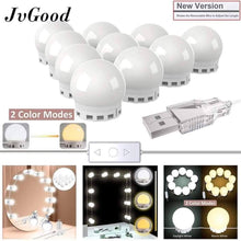 Load image into Gallery viewer, Vanity Mirror LED Light Bulbs 3 Colours Optional Dimmable 10 LED Bulbs USB PLUG ELECTRIC POWERED