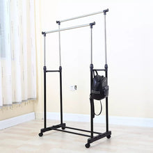 Load image into Gallery viewer, Lowes portable adjustable stainless steel rack clothes hanger pole