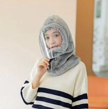 Load image into Gallery viewer, women's winter Hat Mask balaclava Hat for girls Scarf Thick Warm Fleece