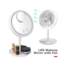 Load image into Gallery viewer, Beauty Breeze Mirror 3 in 1 Fan LED lamp and Mirror