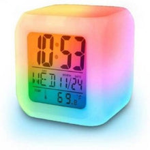 Load image into Gallery viewer, Square White Colour Changing Digital clock