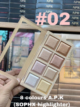 Load image into Gallery viewer, APK 8in1 PROFESSIONAL Highlighter PALETTE