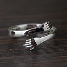 Load image into Gallery viewer, Silver Plated Jewelry Engrave Couple Gift Adjustable Love Hug Ring