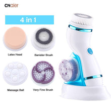 Load image into Gallery viewer, 4 In 1 Ultrasonic Electric Facial Cleansing Brush Massager