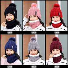 Load image into Gallery viewer, Ladies Hat &amp; Neck warmer Winter Cap