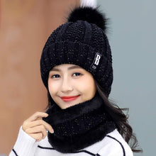 Load image into Gallery viewer, Ladies Hat &amp; Neck warmer Winter Cap
