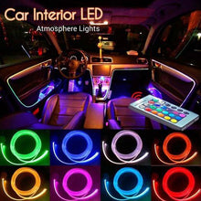 Load image into Gallery viewer, Car LED Strip Lights 4pcs 48 LED Multicolor Music Car Interior Atmosphere Lights