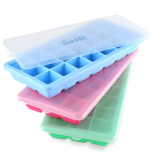 Load image into Gallery viewer, CH Ice Cube Tray 12 Holes Square with Lid &amp; Bottom Rubber in Random Color
