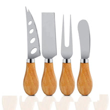 Load image into Gallery viewer, 4 Pcs Cheese Knife Set with Bamboo Handle