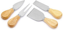 Load image into Gallery viewer, 4 Pcs Cheese Knife Set with Bamboo Handle