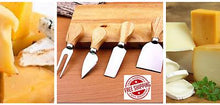 Load image into Gallery viewer, 4 Pcs Cheese Knife Set with Bamboo Handle
