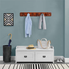 Load image into Gallery viewer, Wall Mount 6 Hooks Wood Style Cloth Hook Pack of 2