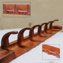 Load image into Gallery viewer, Wall Mount 6 Hooks Wood Style Cloth Hook Pack of 2