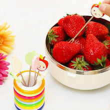 Load image into Gallery viewer, Set of 8 pcs Fun Shape Fruit Fork with Rings Stand - MultiColour