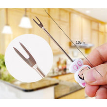 Load image into Gallery viewer, Set of 8 pcs Fun Shape Fruit Fork with Rings Stand - MultiColour