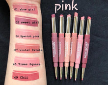 Load image into Gallery viewer, Miss rose 2 in 1 lipstick + lipliner (Pack of 6)