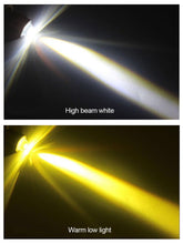 Load image into Gallery viewer, H4 Motorcycle Mini LED Projector Headlight Bulbs Dual Colors White Yellow ATV Scooter E-Bikes Head Light Lamp