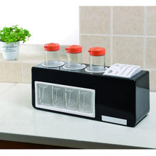 Load image into Gallery viewer, All in One Spice Rack and Bottle Holder Set – Black