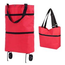Load image into Gallery viewer, Foldable Shopping Trolley Tote Bag 2 In 1 Foldable Shopping