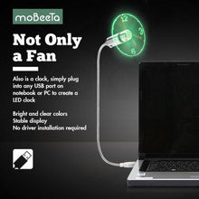 Load image into Gallery viewer, USB LED CLOCK FAN WITH TEMPERATURE