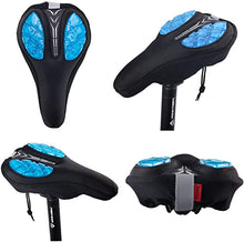 Load image into Gallery viewer, Gel Bike Seat Cover - Soft Silicone Cushion Comfortable Exercise Bicycle