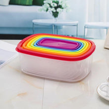 Load image into Gallery viewer, Set of 7 - Rainbow Plastic Containers - Multicolors