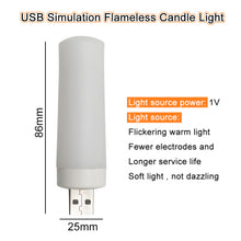 Load image into Gallery viewer, USB Atmosphere Light LED Flame Flashing Candle Lights Book Lamp For Power Bank Camping Lighting Cigarette Lighter Effect Light