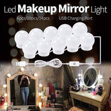 Load image into Gallery viewer, Vanity Mirror LED Light Bulbs 3 Colours Optional Dimmable 10 LED Bulbs USB PLUG ELECTRIC POWERED