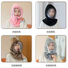 Load image into Gallery viewer, women's winter Hat Mask balaclava Hat for girls Scarf Thick Warm Fleece