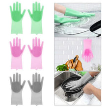 Load image into Gallery viewer, Dish washing Gloves with Scrubber ( Pack of 2)