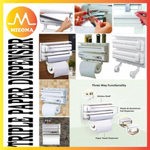 Load image into Gallery viewer, 3-In-1 Kitchen Paper Roll Dispenser Holder Rack Storage For Paper Towel