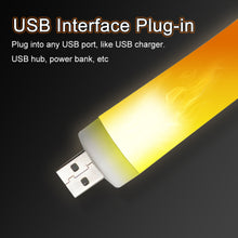 Load image into Gallery viewer, USB Atmosphere Light LED Flame Flashing Candle Lights Book Lamp For Power Bank Camping Lighting Cigarette Lighter Effect Light
